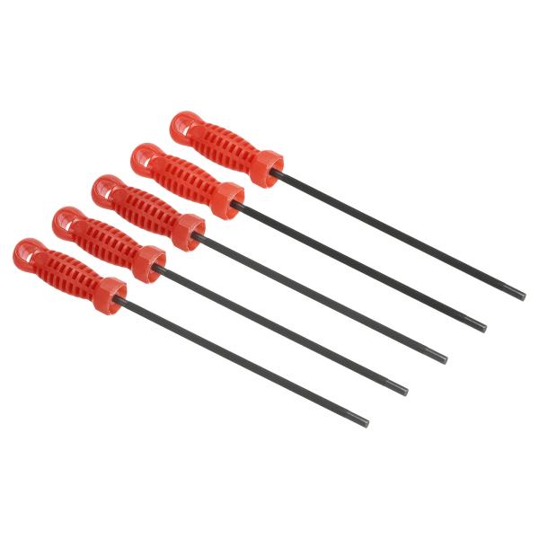 uxcell PATIKIL チェーンソーチェーンシャープニングファイル 5個 5.5mm レッド