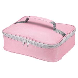 uxcell PATIKIL 26x20x9cm 断熱ランチバッグ 防水ランチボックス ハンドル付き ポータブル食品収納 スカイブルーグレー