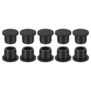 uxcell シリコンゴムホールプラグ シリコーン穴栓 柔軟 フレキシブル プラグ ストッパー 12-13mmホール用 ブラック 10個入り