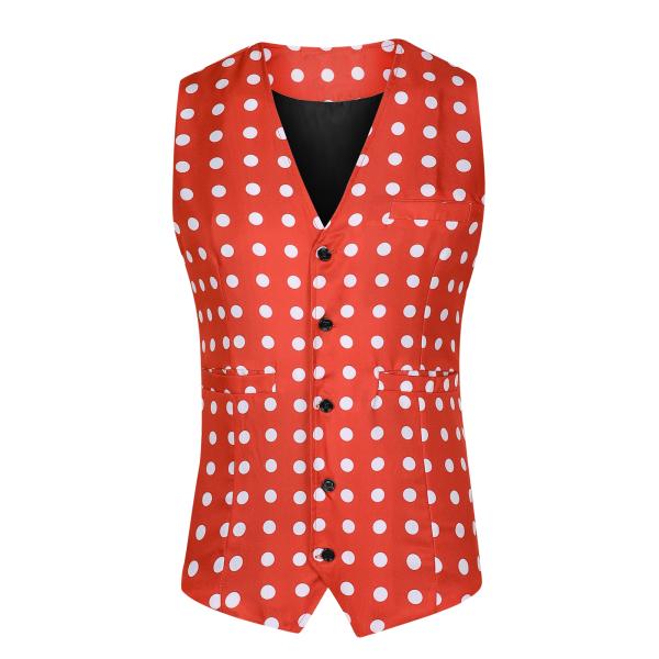 Lars Amadeus メンズ ドレスベスト スリムフィット Vネック ノースリーブ 水玉模様 チ...