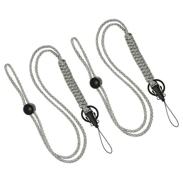 PATIKIL 長さ60cm パラコードストラップ 2個入り 編組ストラップ ネックレス キーホルダ...