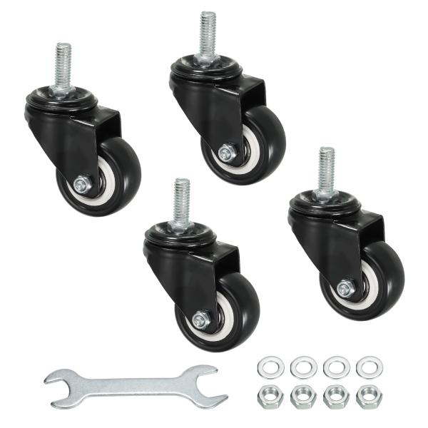 uxcell 2"スイベルスレッドステムキャスター 3/8"-16UNCスレッド PUキャスターホイ...