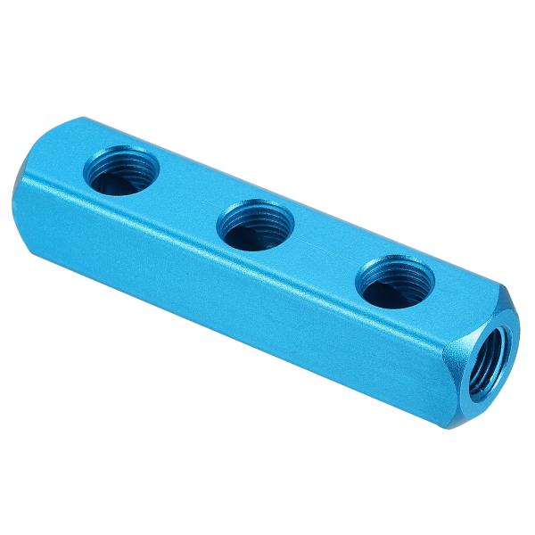 PATIKIL 3ウェイ6ポートエアマニホールド アルミエアホース インラインマニホールドブロック ...