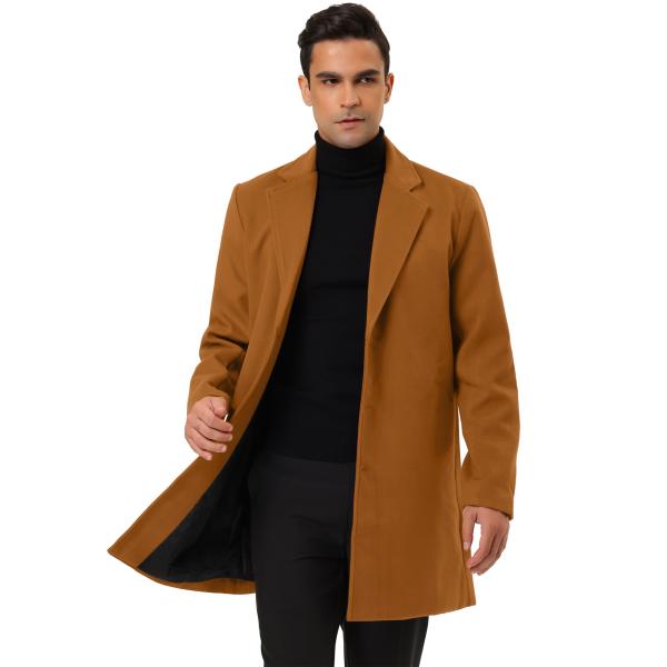 Lars Amadeus トレンチコート ロングジャケット オーバーコート スリム ノッチドラペル ...