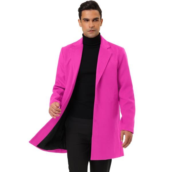 Lars Amadeus トレンチコート ロングジャケット オーバーコート スリム ノッチドラペル ...