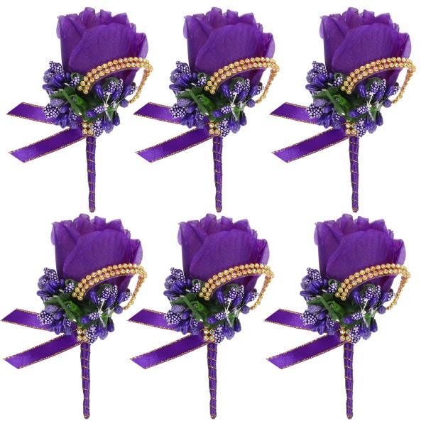 uxcell ブートニエール ウェディングローズ新郎ブートニア ピンとクリップ付き 結婚式 パーティ...