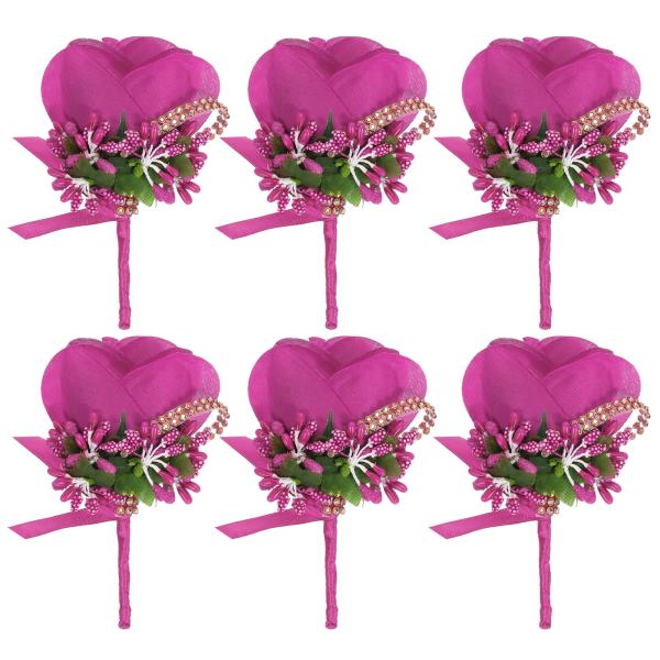 uxcell ブートニエール ウェディングローズ新郎ブートニア ピンとクリップ付き 結婚式 パーティ...