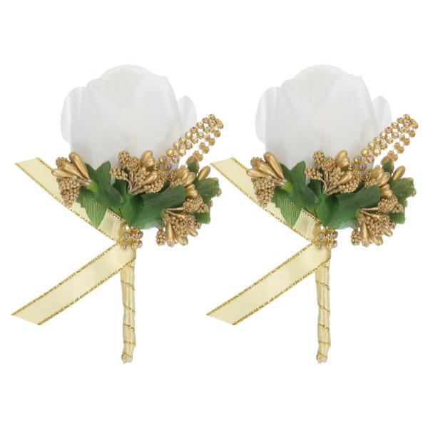 uxcell ブートニエール ウェディングローズ新郎ブートニア ピンとクリップ付き 結婚式 パーティ...