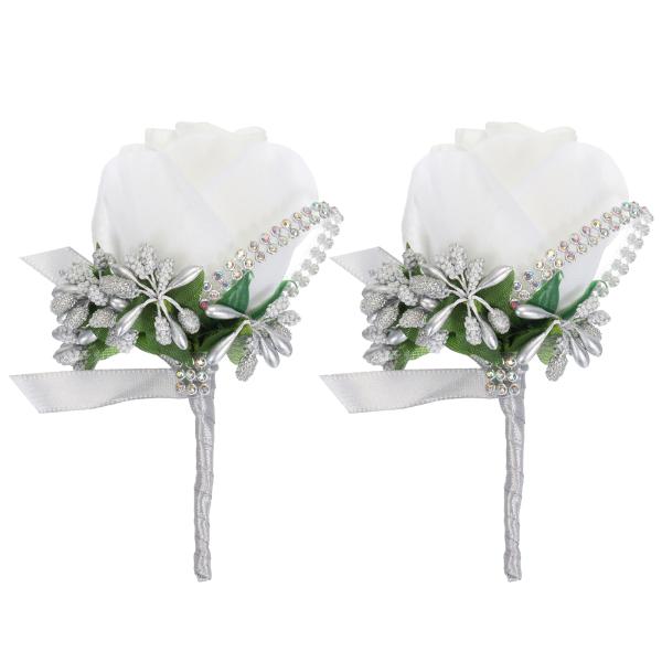 uxcell ブートニエール ウェディングローズ新郎ブートニア ピンとクリップ付き 結婚式 パーティ...