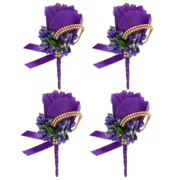 uxcell ブートニエール ウェディングローズ新郎ブートニア ピンとクリップ付き 結婚式 パーティ...