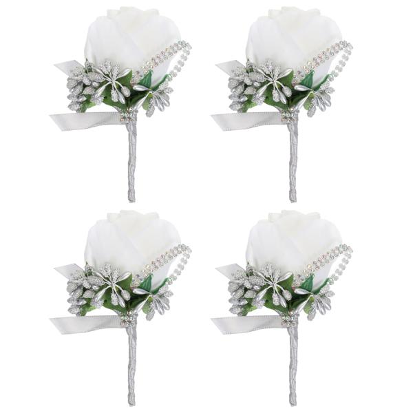 uxcell ブートニエール ウェディングローズ新郎ブートニア ピンとクリップ付き 結婚式 パーティ...