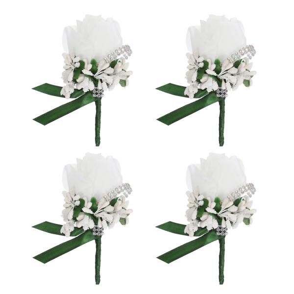 uxcell ブートニエール ウェディングローズ新郎ブートニア ピンとクリップ付き 結婚式 パーティ...