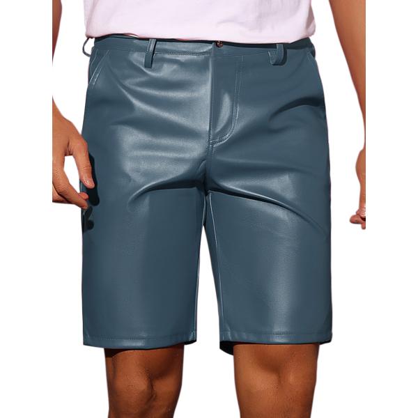 Lars Amadeus メンズ ショートパンツ フェイクレザーショーツ ヒップホップ オートバイ ...