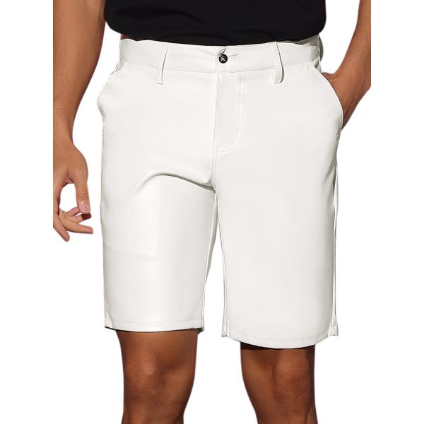 Lars Amadeus メンズ ショートパンツ フェイクレザーショーツ ヒップホップ オートバイ ...