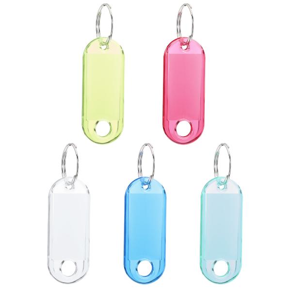 uxcell プラスチックのキータグ キーID スプリットリングラベルウィンドウ付き 荷物 ホテル用...