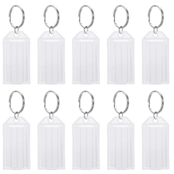 uxcell プラスチックのキータグ キーID スプリットリングラベルウィンドウ付き 荷物 オフィス...