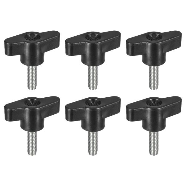 uxcell 6個セット クランピングスクリューノブ M6 x 20mm 炭素鋼 T字型サムスクリュ...