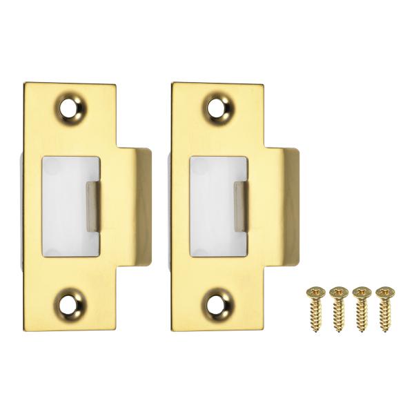 uxcell ドアストライクプレート 2個セット 68mm x 39mm 201ステンレス製ラッチデ...