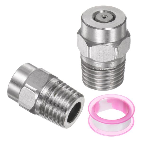 uxcell 2個セット 0度スレッドワッシャースプレーチップ 1/4"メスNPT圧力洗浄機チップ ...