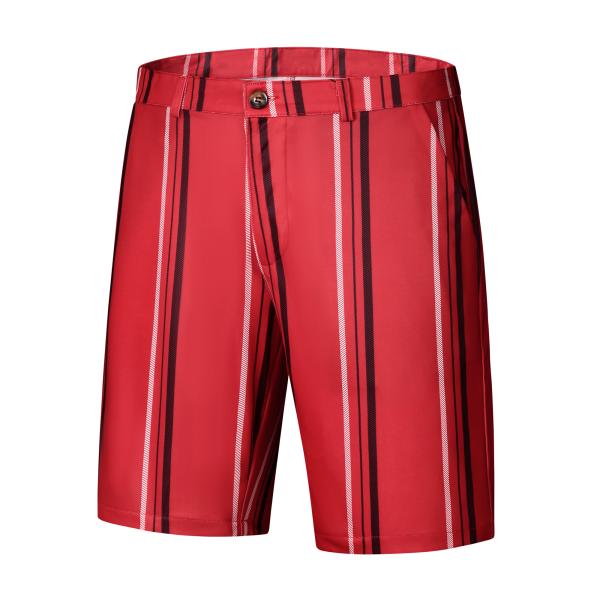 Lars Amadeus ショートパンツ ストライプ チノパン ドレスショーツ レギュラーフィット ...