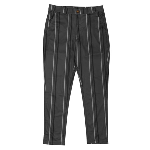 Lars Amadeus ストライプ スキニーパンツ ロングパンツ スリム コントラストカラー カジ...