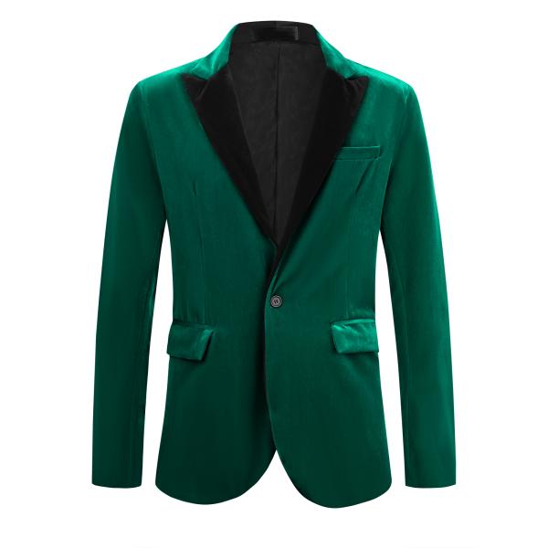 Lars Amadeus 男性用ベルベットスーツジャケット コントラストラペル ウェディングパーティ...