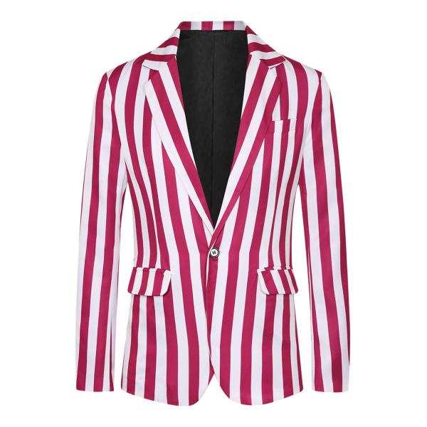 Lars Amadeus メンズ ワンボタン ビジネス ストライプ柄 スポーツコート 縦縞 ブレザー...