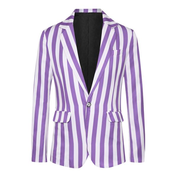 Lars Amadeus メンズ ワンボタン ビジネス ストライプ柄 スポーツコート 縦縞 ブレザー...