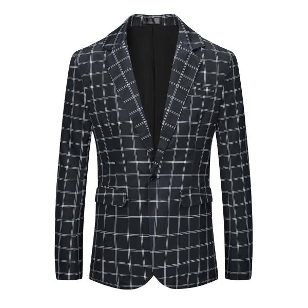 Lars Amadeus メンズ コート ジャケット ノッチドラペル コントラストカラー チェック柄...