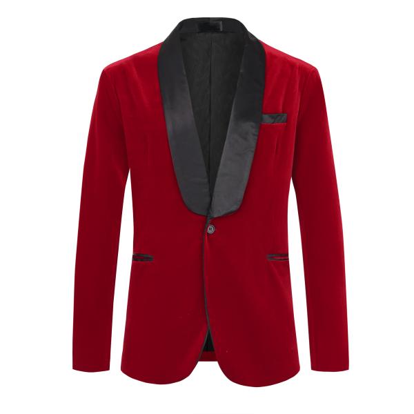 Lars Amadeus 男性用 ベルベットタキシード ショールラペル ビジネスジャケット ウェディ...