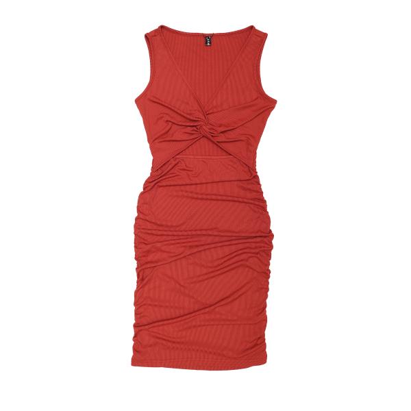 Allegra K ツイストノットドレス レディース カットアウト ボディコン ルーシュ Vネック ...