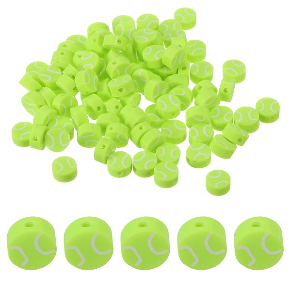 PATIKIL スポーツボールビーズ 100個 不透明アクリルスポーツビーズ クレイテニスビーズ ス...