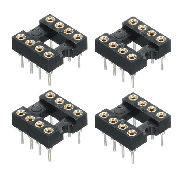 uxcell 4個入り DIP ICチップソケットアダプター ラウンドピン 8P 2.54mmピッチ...