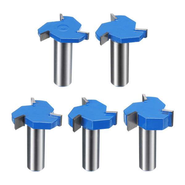 uxcell 5個セット Tスロットカッターラビットルータービット 1/2" シャンク 1/5" 1...