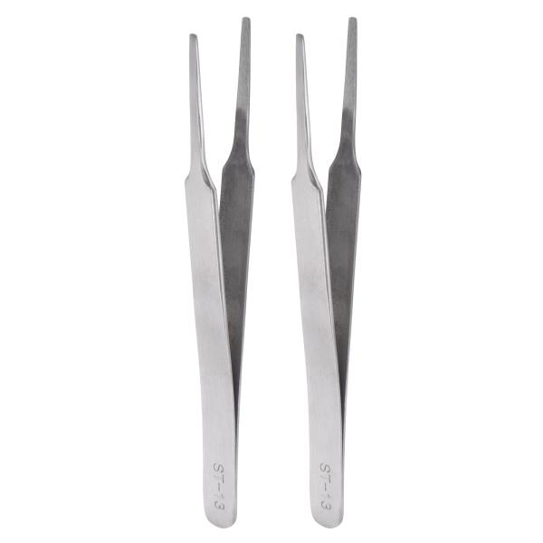 uxcell 2個セット ESD-13 プレシジョンツイーザー 121mm 先細 防錆 ステンレス製...