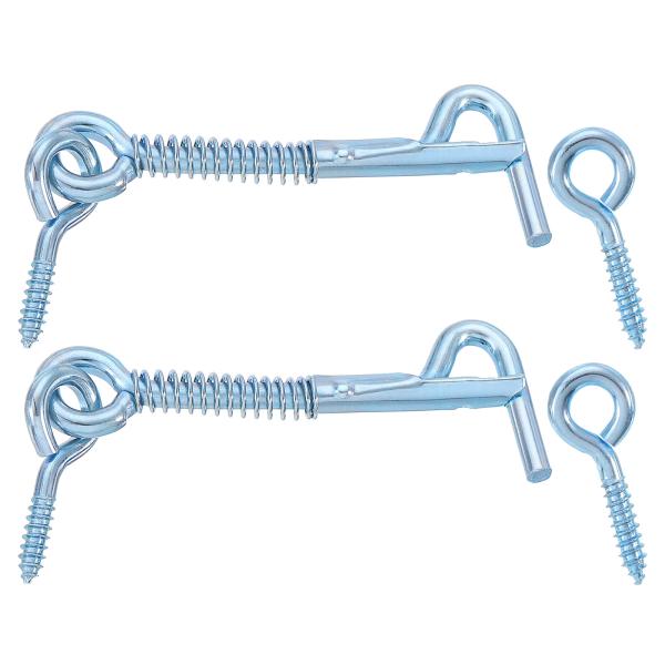 uxcell 2個セット 安全フックとアイラッチ 2.5インチ 鉄製ゲートフックとアイラッチ スプリ...