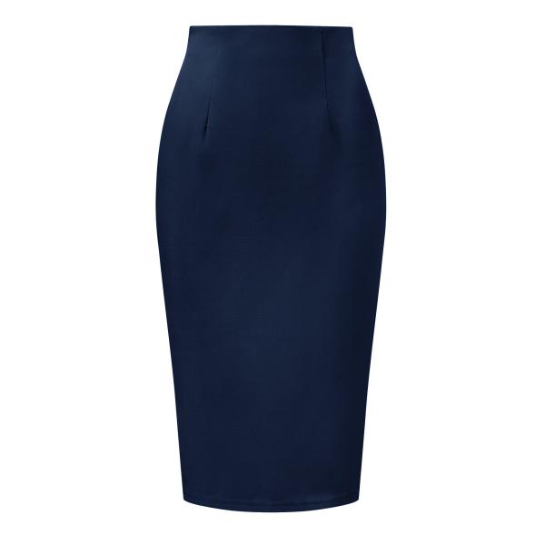 Allegra K ペンシルスカート ハイワーシット スプリットヘム 普段着 通勤 ボディコン ビジ...