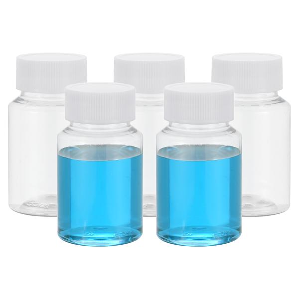 PATIKIL 5個入り 80ml しやくボトル PETワイドマウスラウンドボトル ネジキャップ付き...