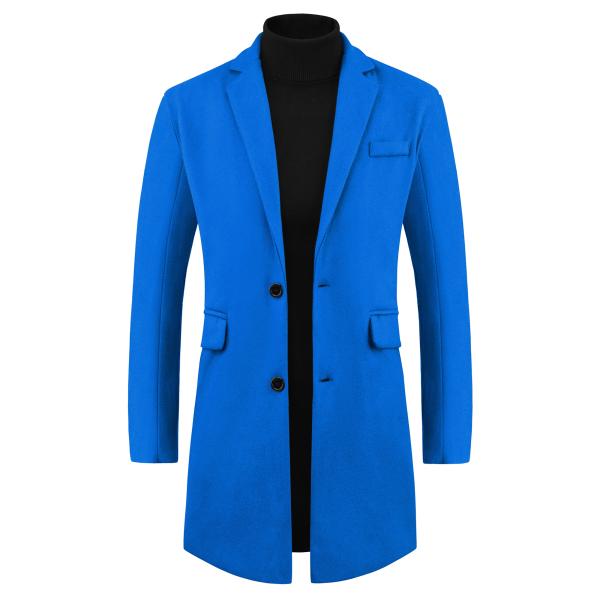 uxcell Lars Amadeus メンズ 冬コート ノッチカラー シングルブレスト ロングトレ...