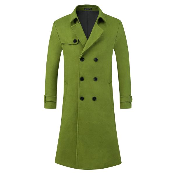 Lars Amadeus 冬用トレンチコート メンズ ダブルブレスト フォーマル ノッチドラペル ロ...