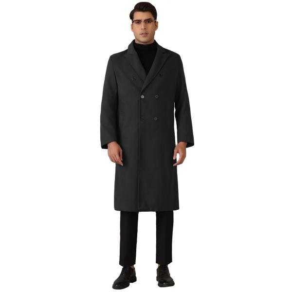 uxcell Lars Amadeus メンズ ロングトレンチコート クラシック ノッチドラペル ダ...