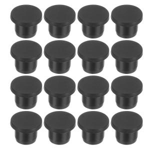uxcell PATIKIL 12mm直径 ゴムホールプラグ 11-12mm 穴に適したシリコンラバーラウンドホールストッパー 黒 16個入り