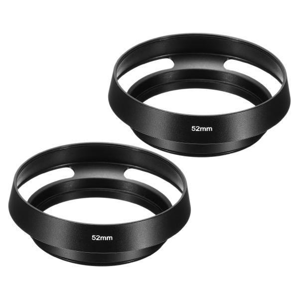 uxcell PATIKIL 52mmレンズフード 2個セット スタンダードな通気孔付きマッ トな表...