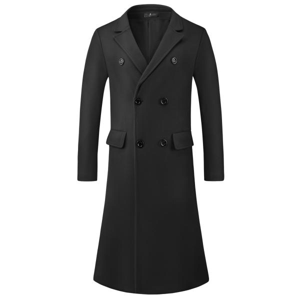 uxcell Lars Amadeus メンズ トレンチコート ダブルブレスト ノッチドラペル フォ...