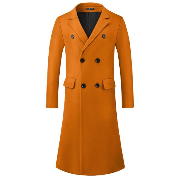 uxcell Lars Amadeus メンズ トレンチコート ダブルブレスト ノッチドラペル フォ...