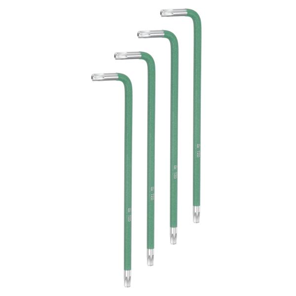 uxcell 4個セット ヘックスキーターレンチ T20 S2鋼 L字型 長いアーム スター 6ポイ...