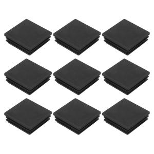 uxcell 9個入りの正方形プラスチックプラグ挿入物 1.97インチ×1.97インチの黒いプラスチックプラグエンドキャップ 44-48mmの内径金属