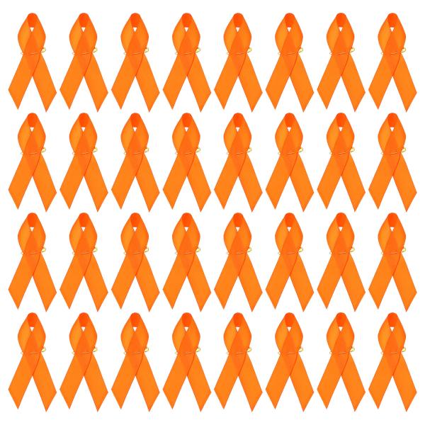 uxcell PATIKIL オレンジポリエステルリボンサテンピン50個 安全ピン付き啓発リボンサテ...