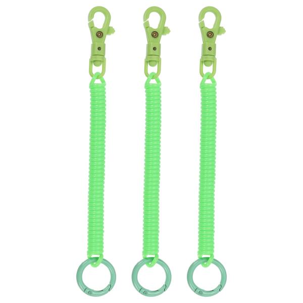 PATIKIL リトラクタ ブルコイルスプリングキーチェーン 3個セット 紛失防止キーチェーンホルダ...