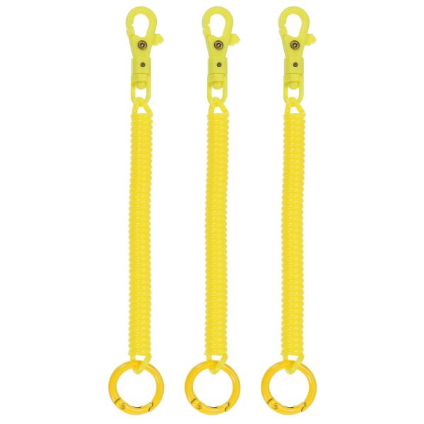 PATIKIL リトラクタ ブルコイルスプリングキーチェーン 3個セット 紛失防止キーチェーンホルダ...